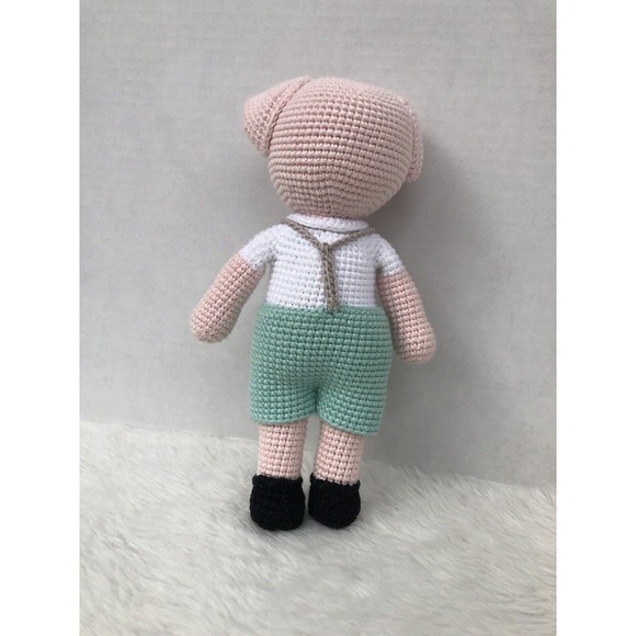 2 Piggy doll Couple, Handmade Dolls, Peggy’s Crochet, Baby Crochet Plush Toy - Picture 15 of 16